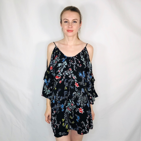 Parker Dresses & Skirts - Parker Floral Open Shoulder Mini Dress Silk 0702